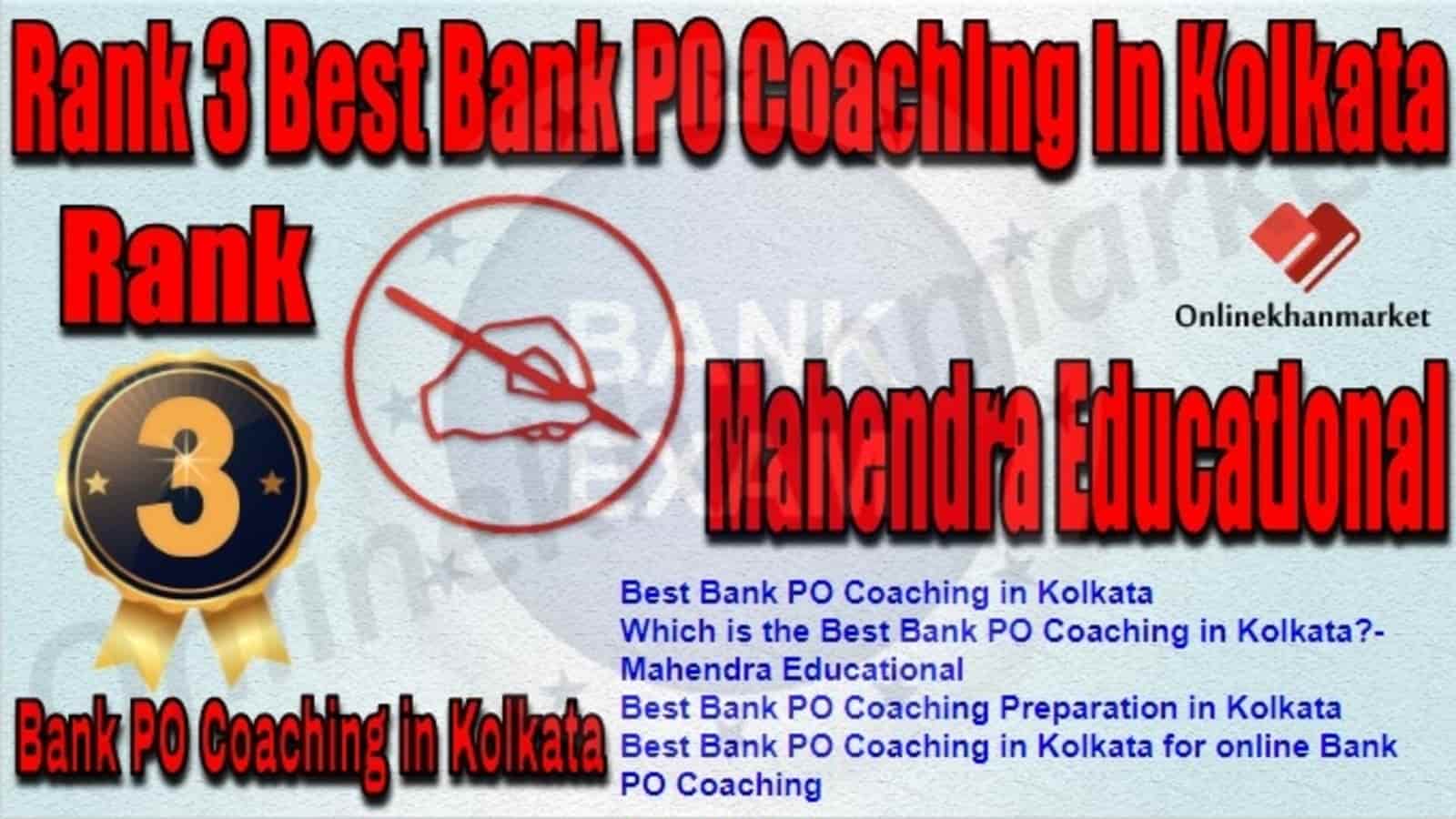 Rank 3 Best Bank PO Coaching in Kolkata