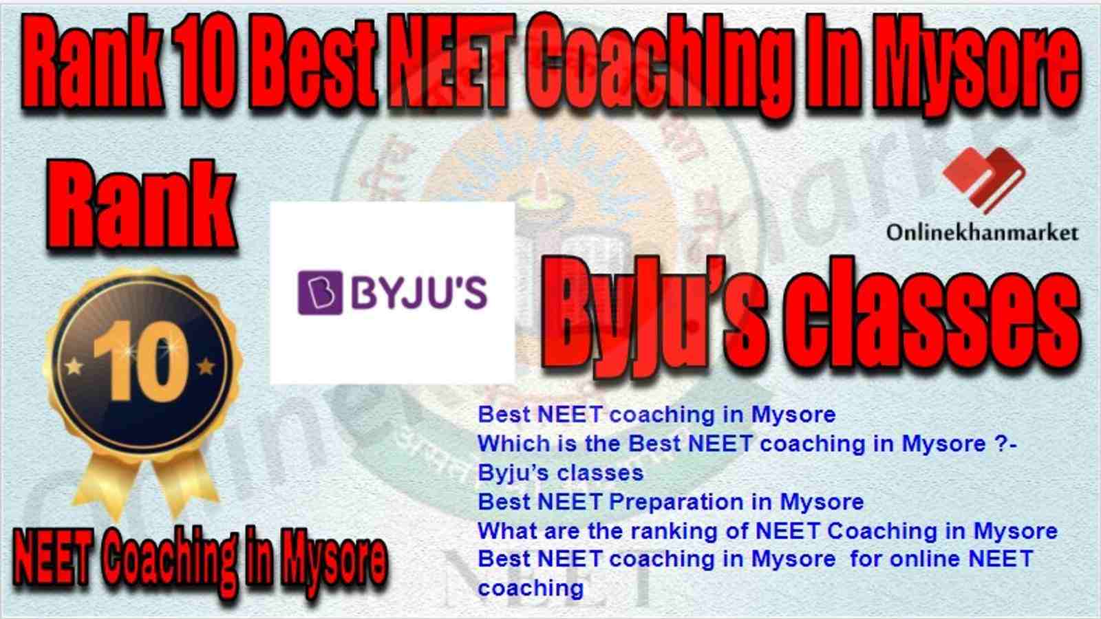 Rank 10 Best NEET Coaching Mysore