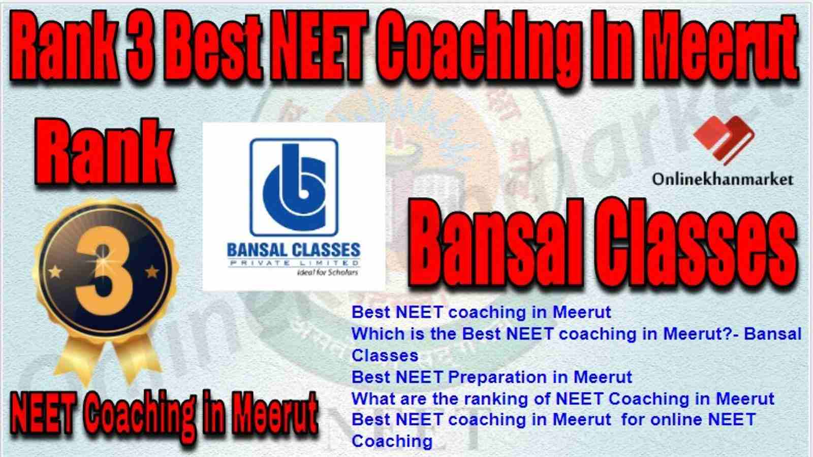 Rank 3 Best NEET Coaching meerut