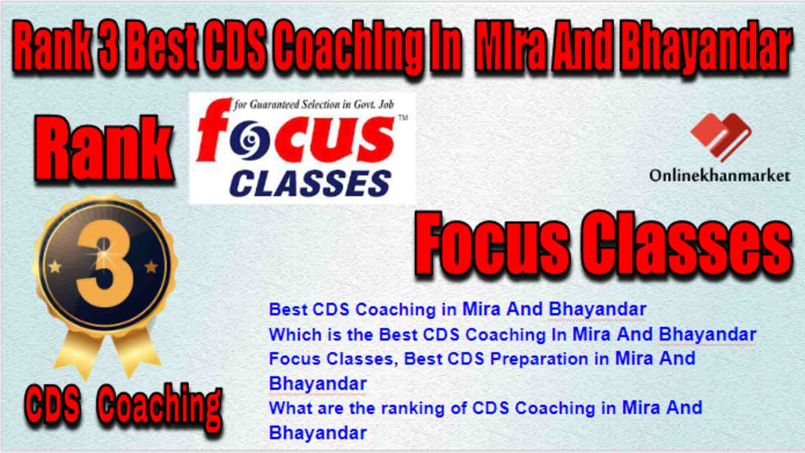 Rank 3 Best CDS Coaching in Mira and Bhayandar