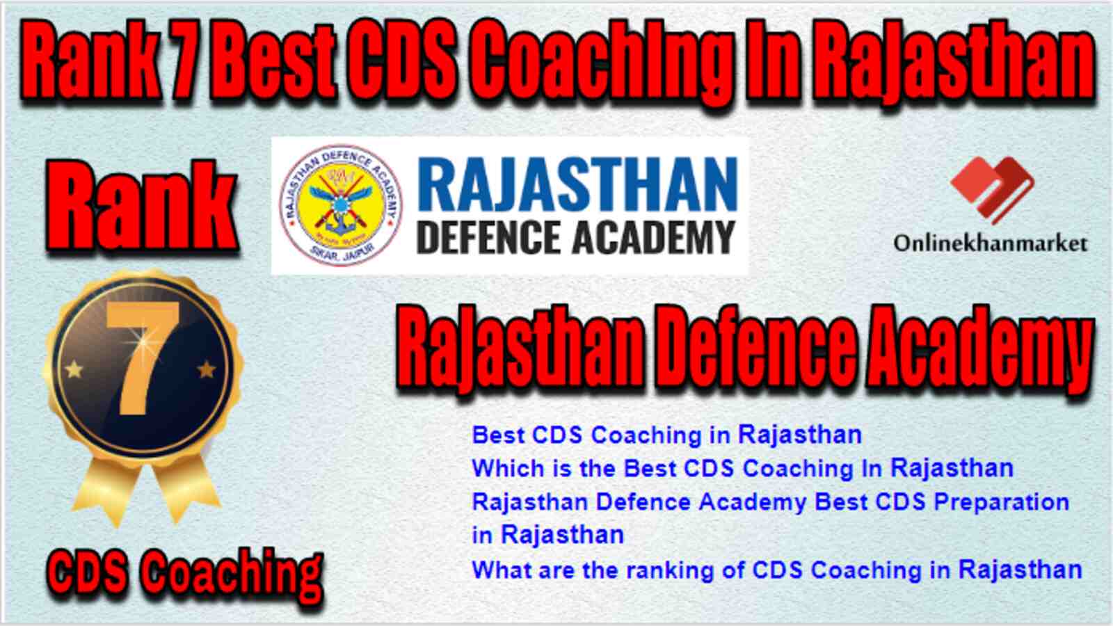 Rank 7 Best CDS Coaching in Rajasthan