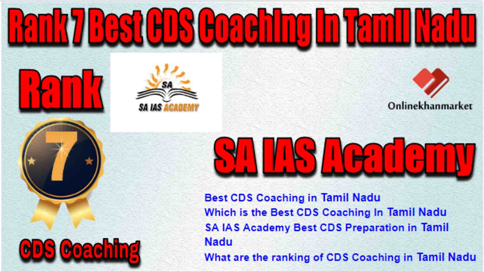 Rank 7 Best CDS Coaching in Tamil Nadu