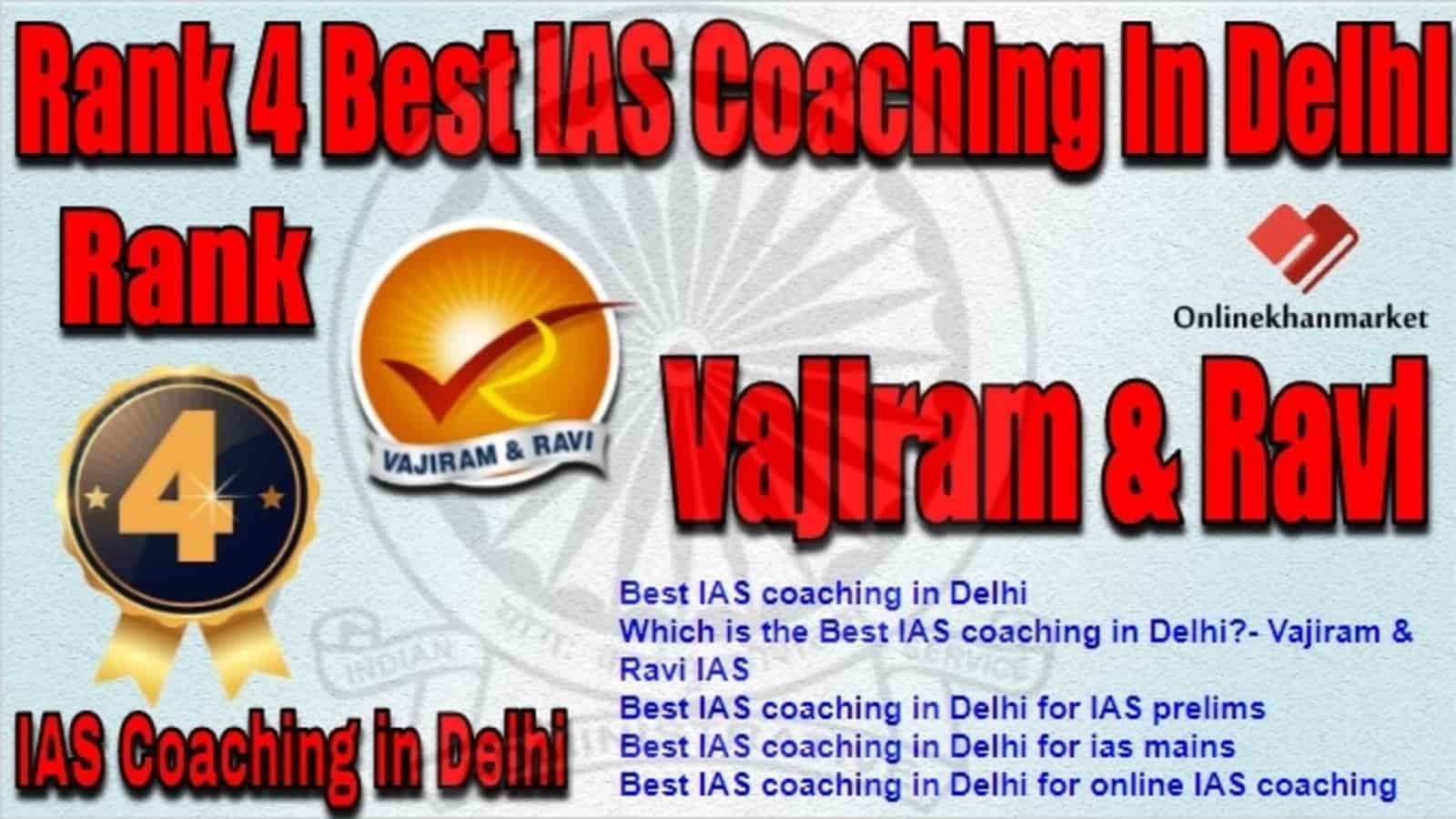 Rank 4 Best IAS Coaching in Delhi Vajiram and Ravi IAS
