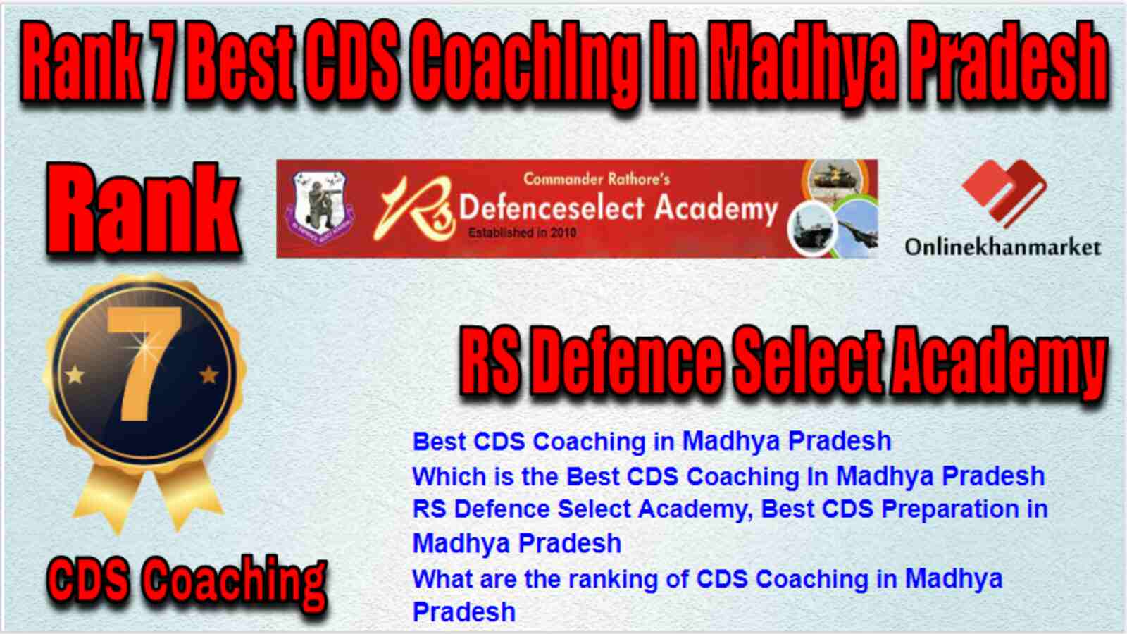 Rank 7 Best CDS Coaching in Madhya Pradesh