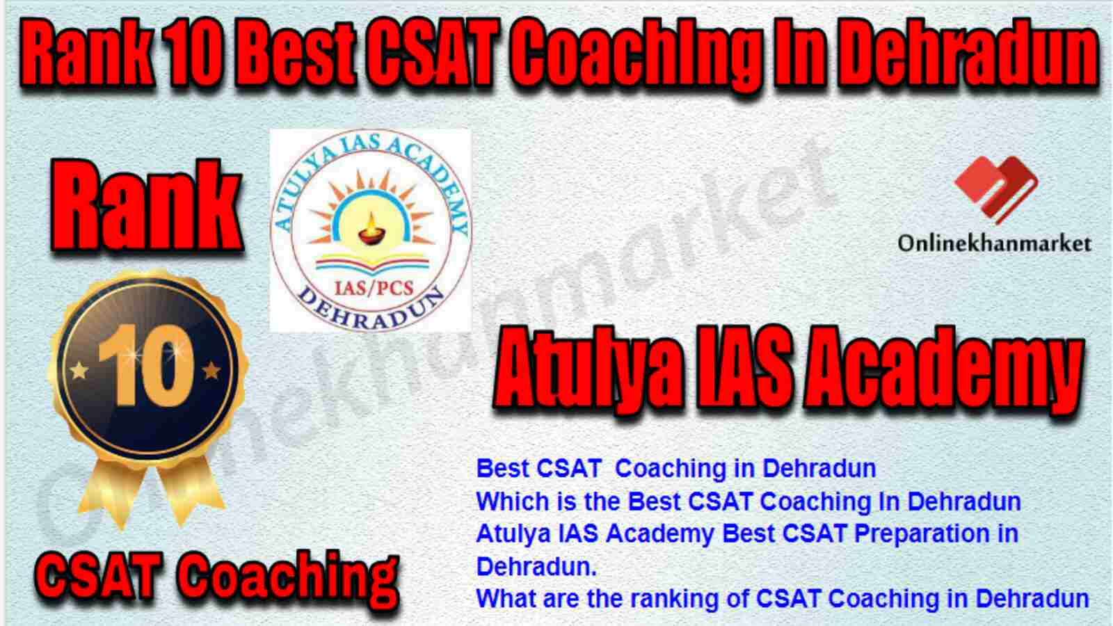 Rank 10 Best CSAT Coaching in Dehradun