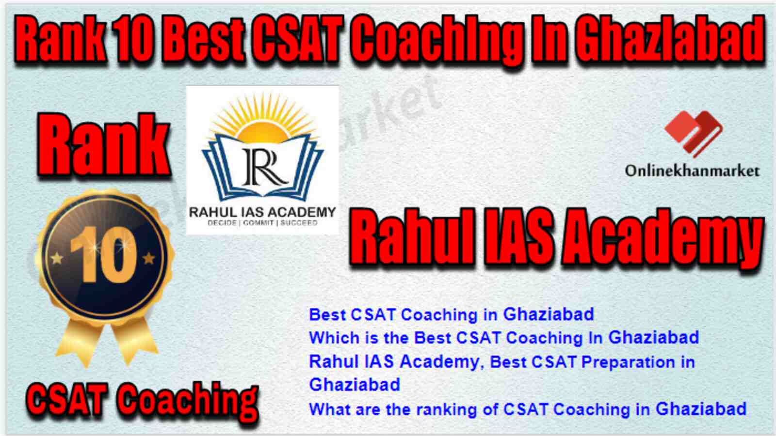 Rank 10 Best CSAT Coaching in Ghaziabad