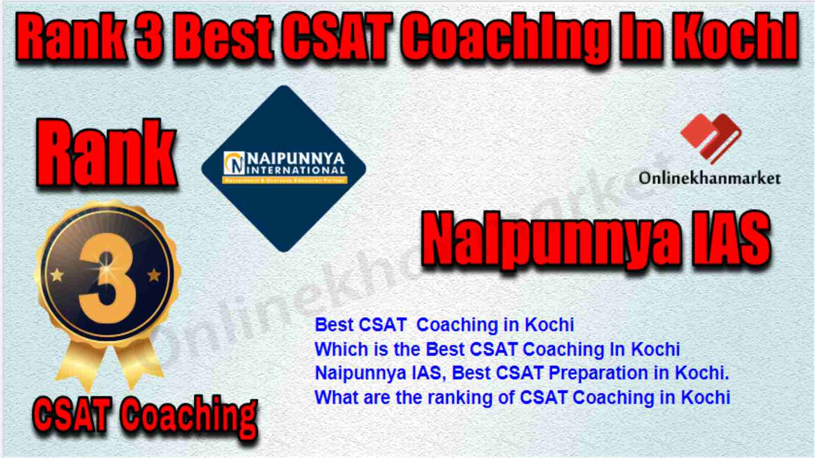Rank 3 Best CSAT Coaching in Kochi