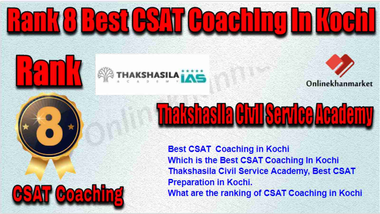 Rank 8 Best CSAT Coaching in Kochi