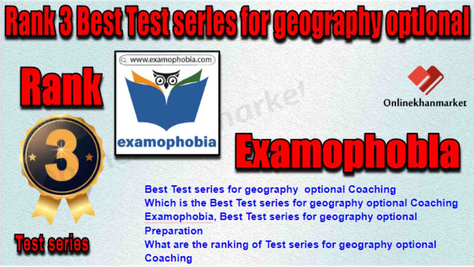 Rank 3 Best Test series for geography optional