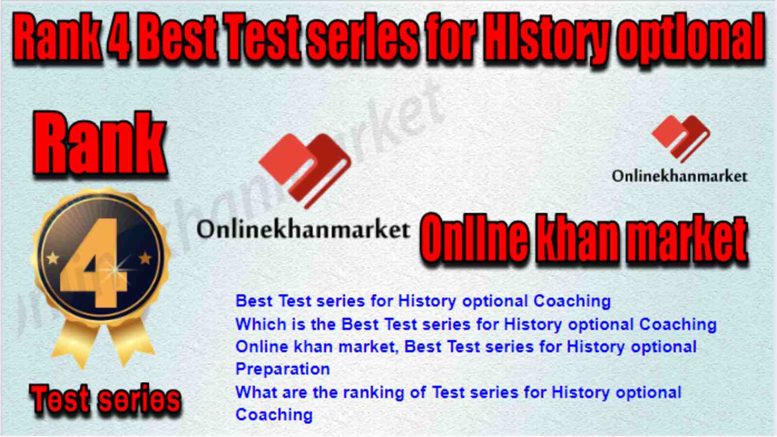 Rank 4 Best Test series for History optional