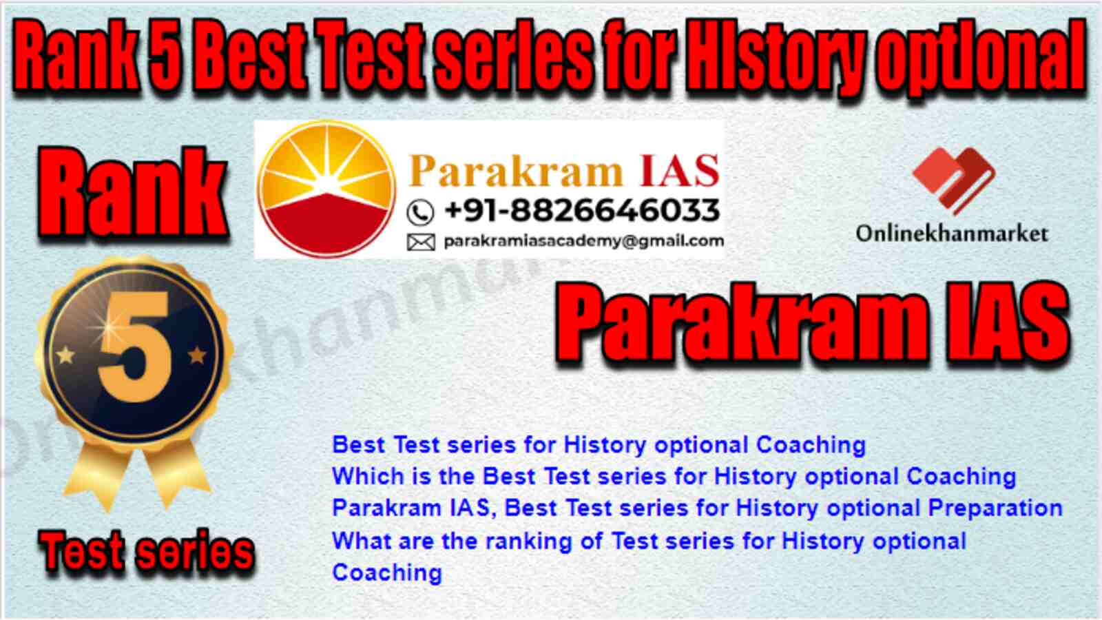 Rank 5 Best Test series for History optional