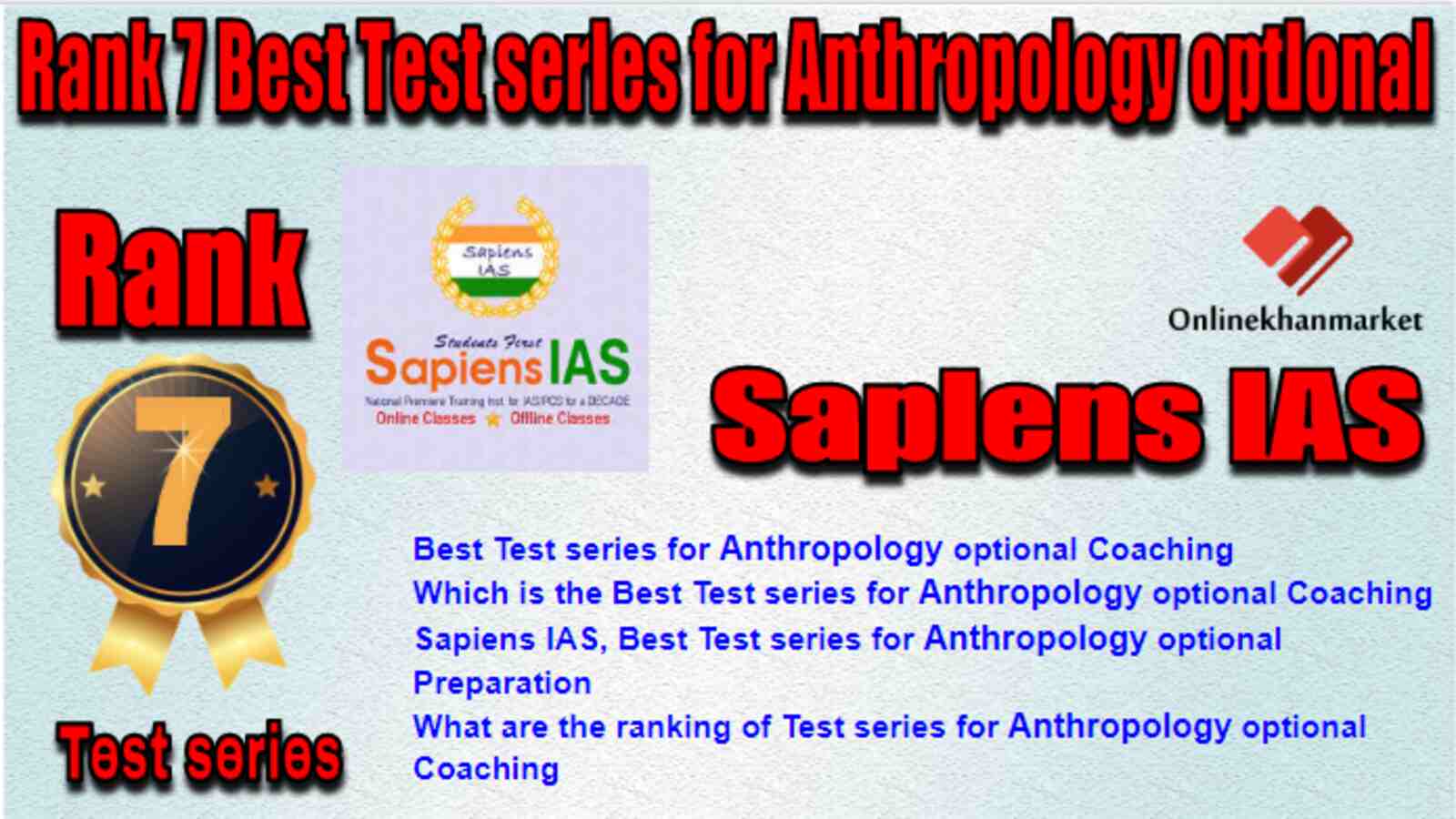 Rank 7 Best Test series for Anthropology optional