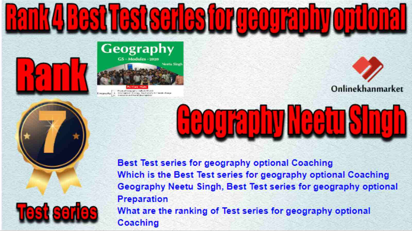 Rank 7 Best Test series for geography optional