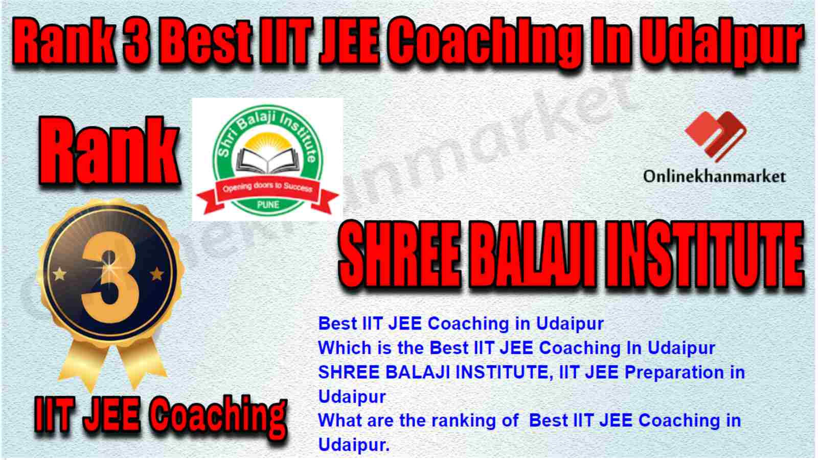 Rank 3 Best IIT JEE Coaching in Udaipur