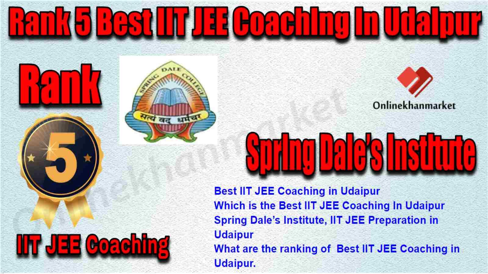 Rank 5 Best IIT JEE Coaching in Udaipur