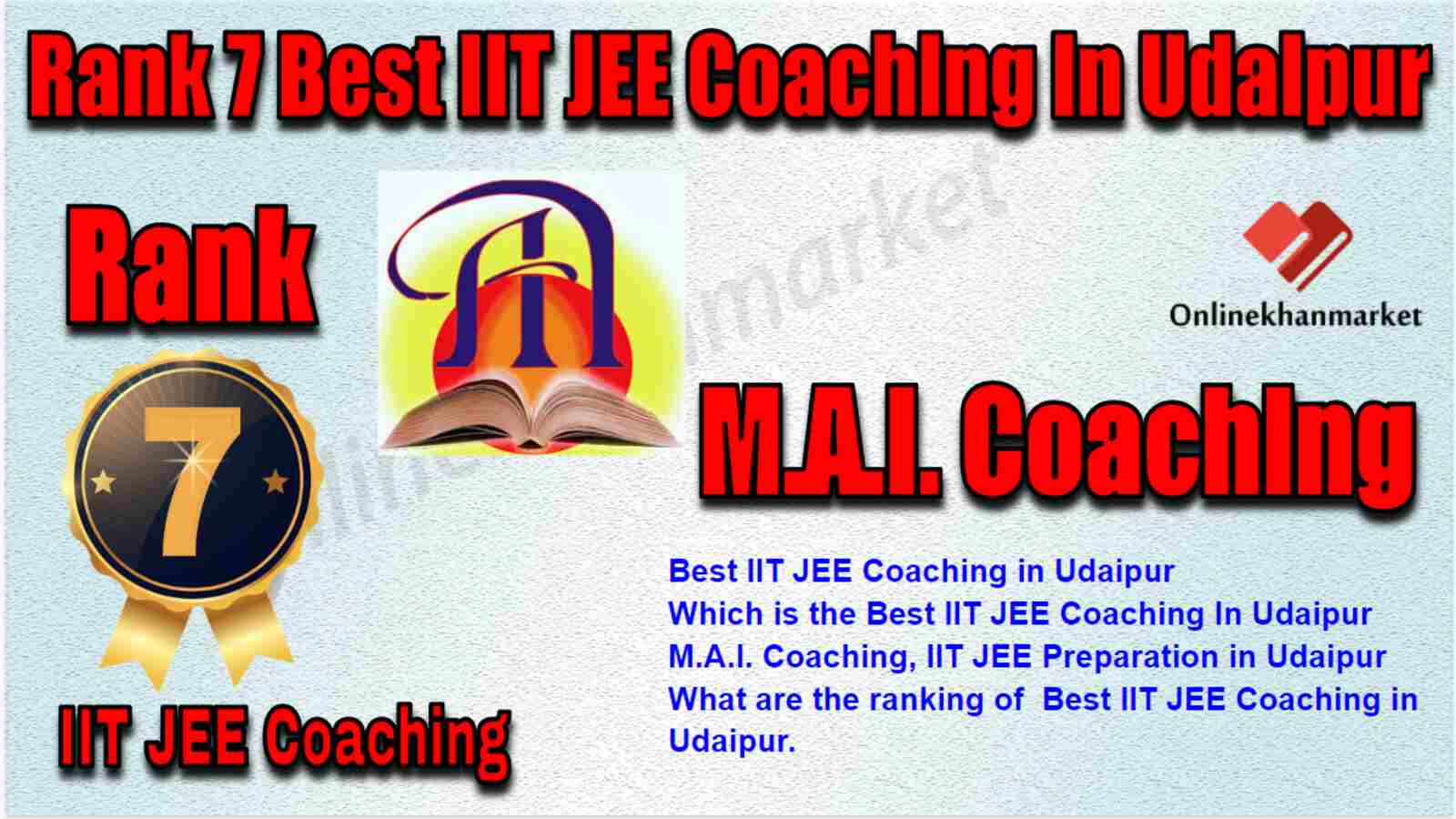 Rank 7 Best IIT JEE Coaching in Udaipur