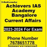 Achievers IAS Academy Bangalore Current Affairs
