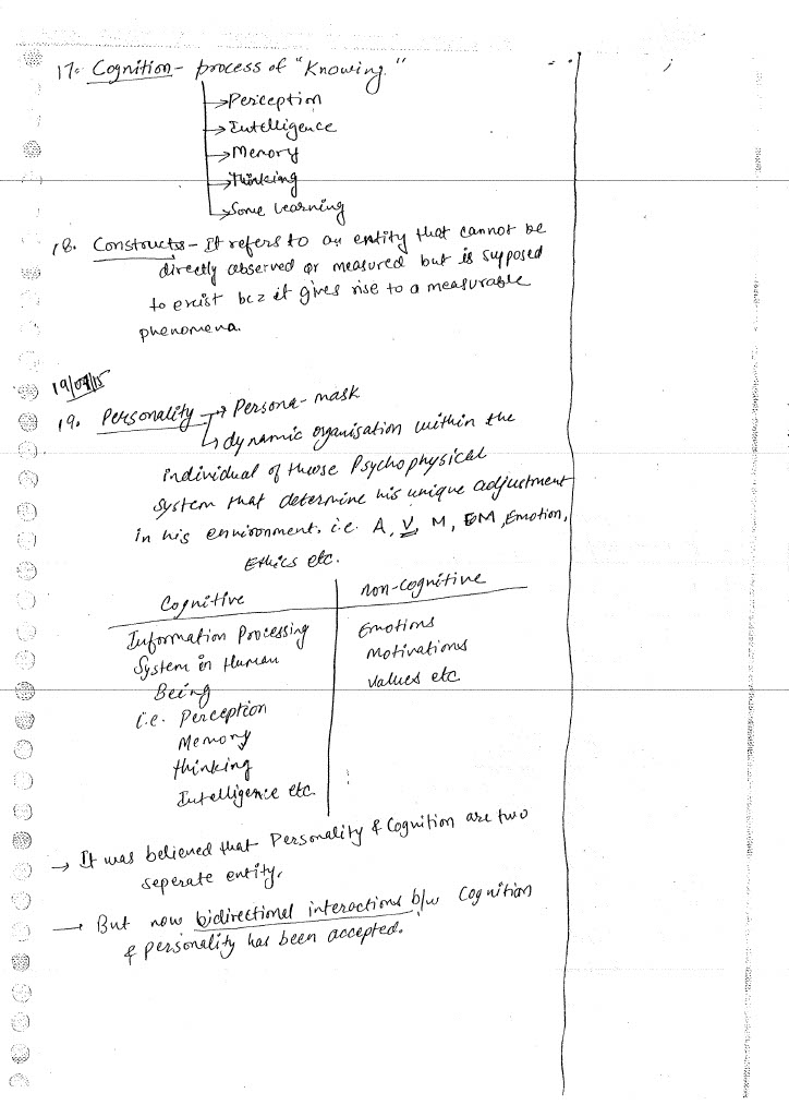 Psychology Class Notes Psychology Class Notes