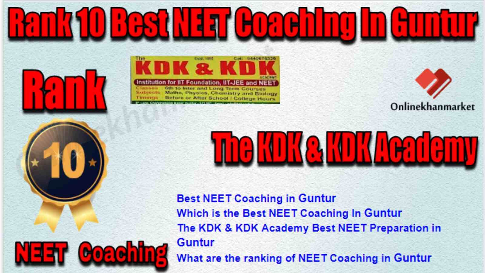 Rank 10 Best NEET Coaching in Guntur