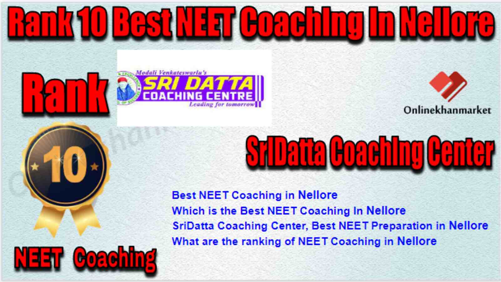 Rank 10 Best NEET Coaching in Nellore