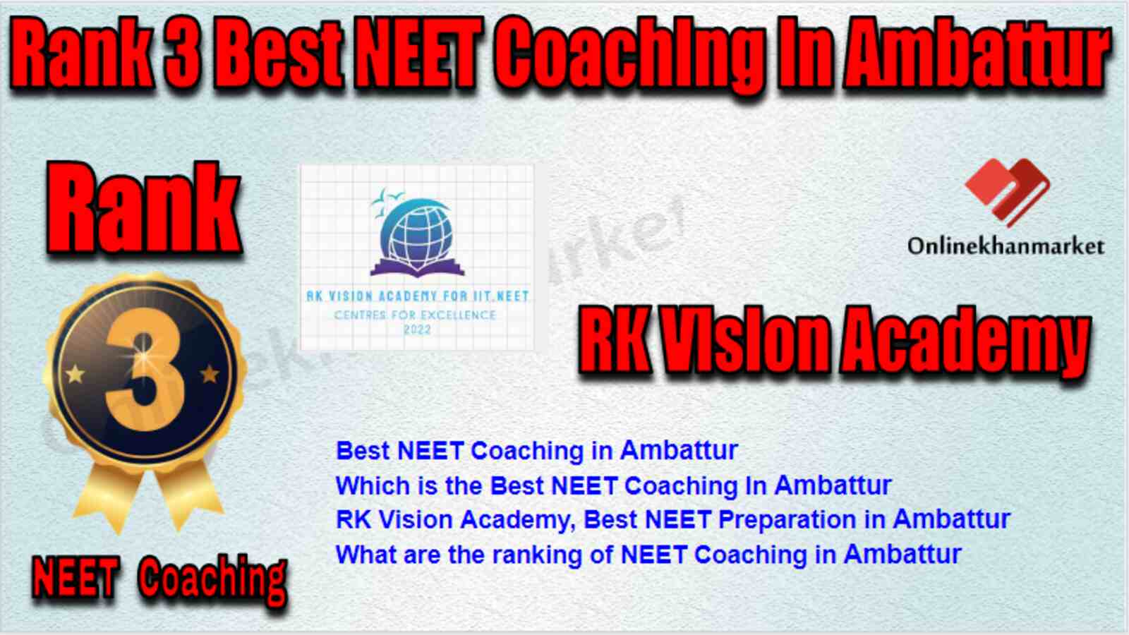 Rank 3 Best NEET Coaching in Ambattur