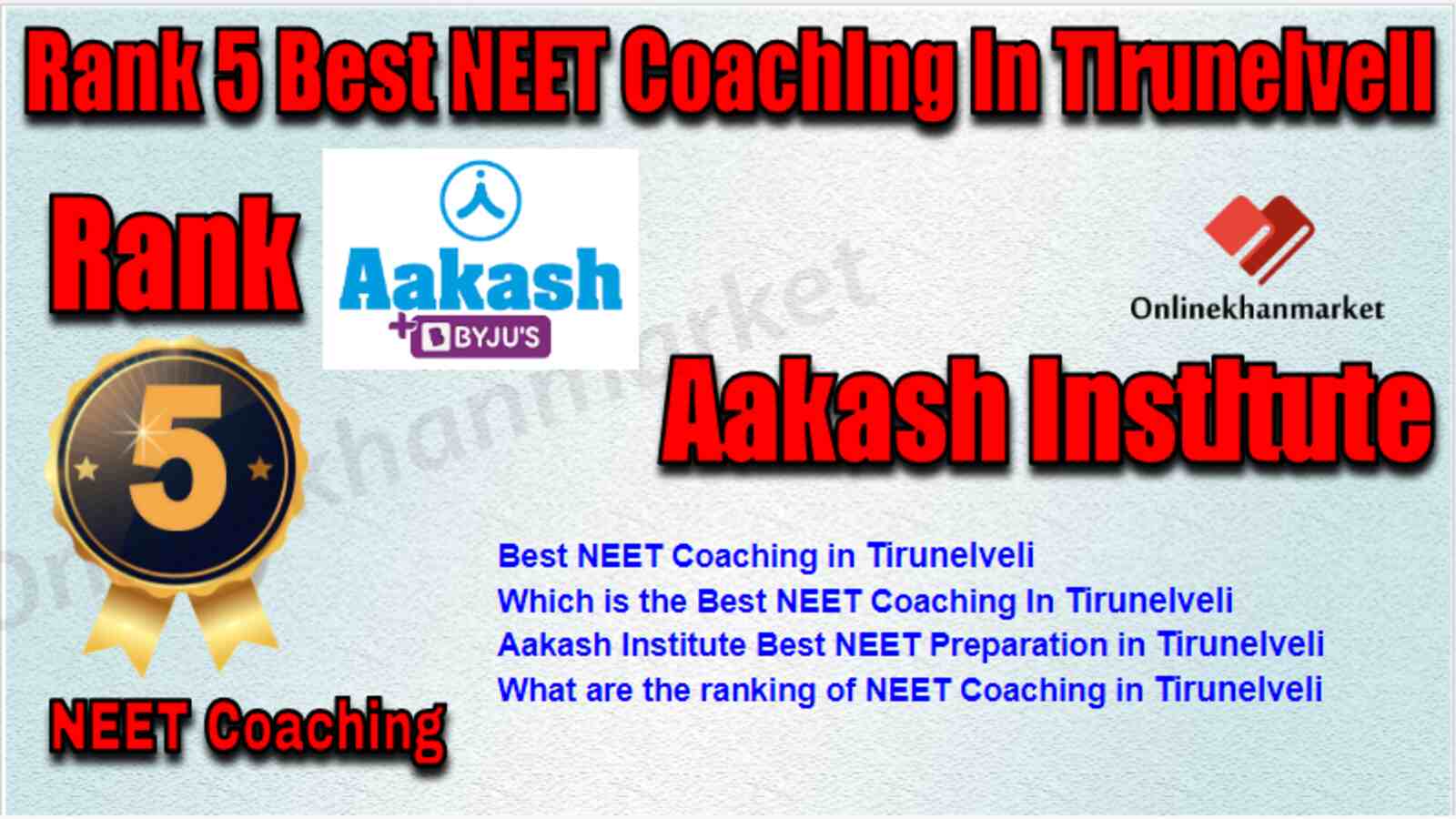 Rank 5 Best NEET Coaching in Tirunelveli