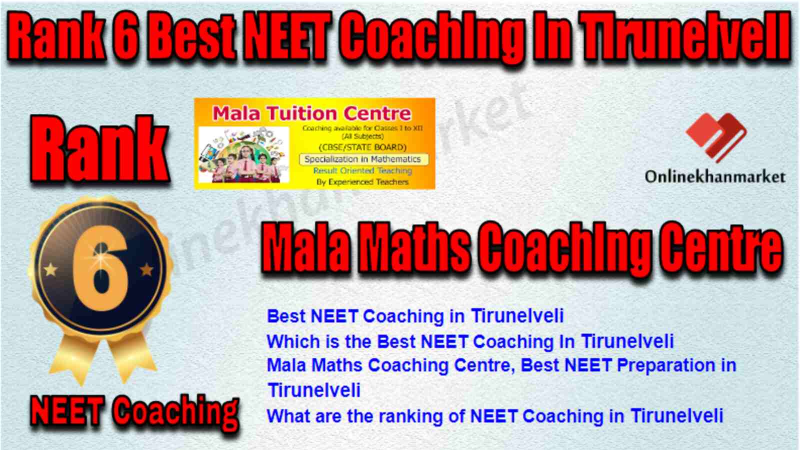 Rank 6 Best NEET Coaching in Tirunelveli