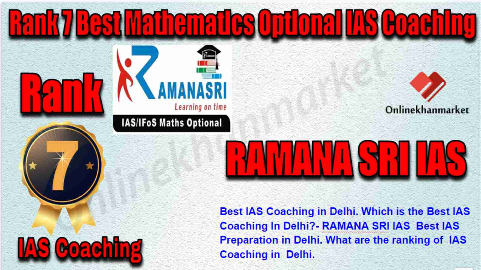 Rank 7 Best Mathematics Optional IAS Coaching