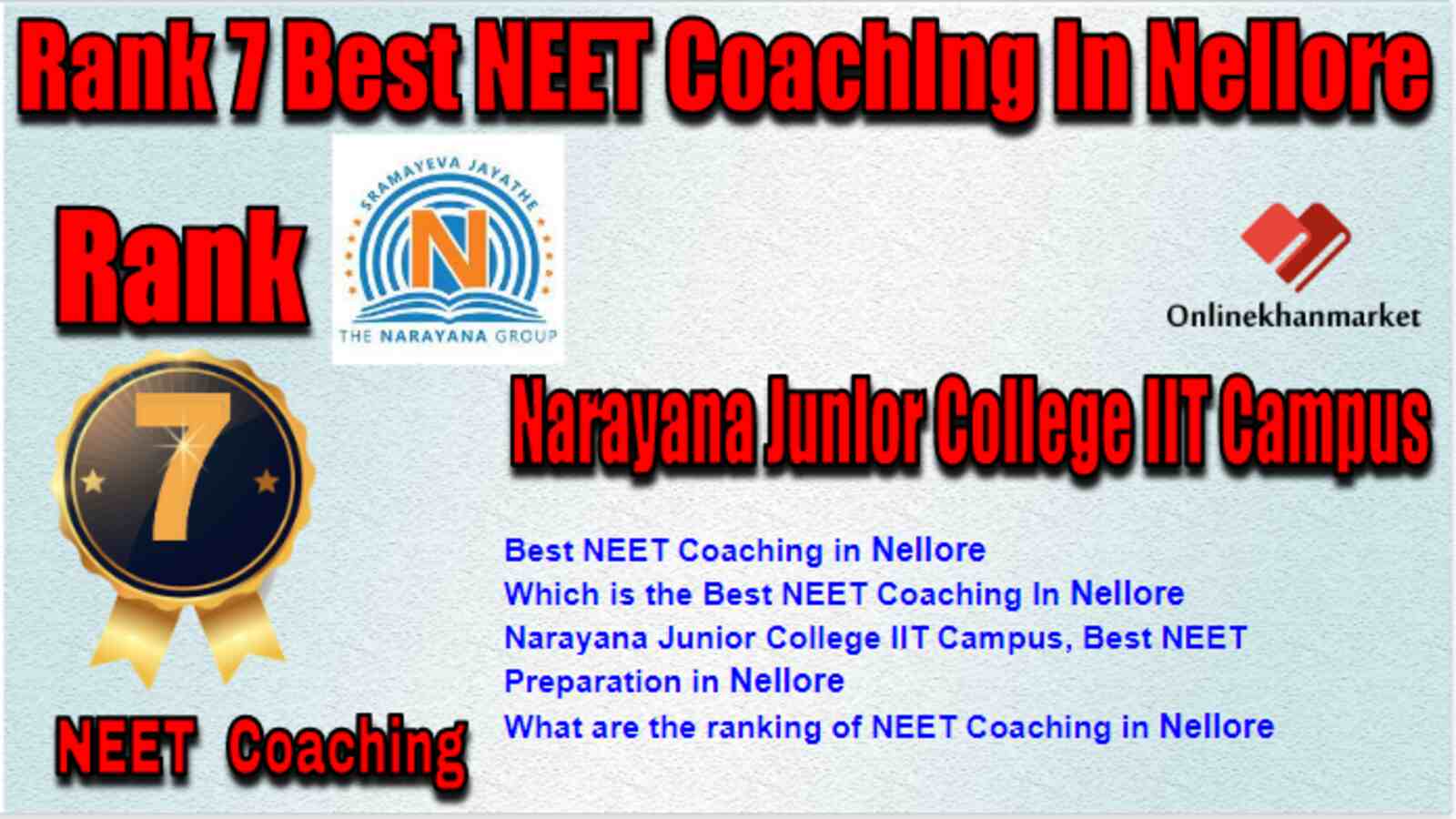 Rank 7 Best NEET Coaching in Nellore