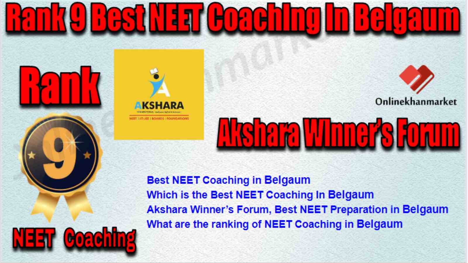 Rank 9 Best NEET Coaching in Belgaum