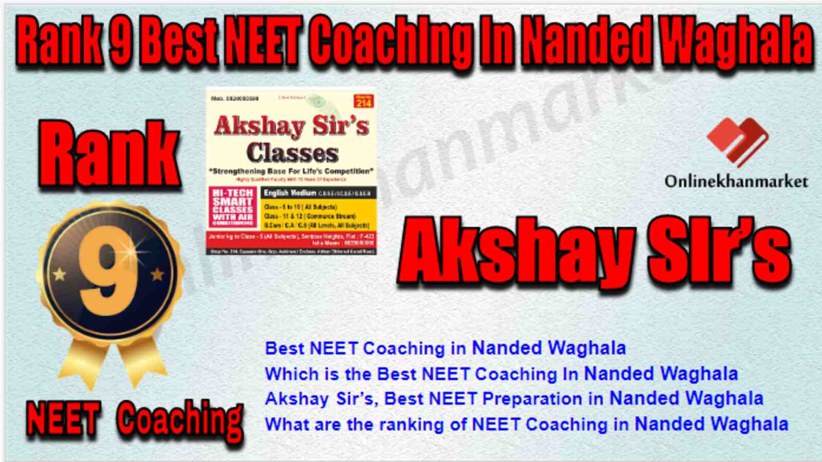 Rank 9 Best NEET Coaching in Nanded Waghala
