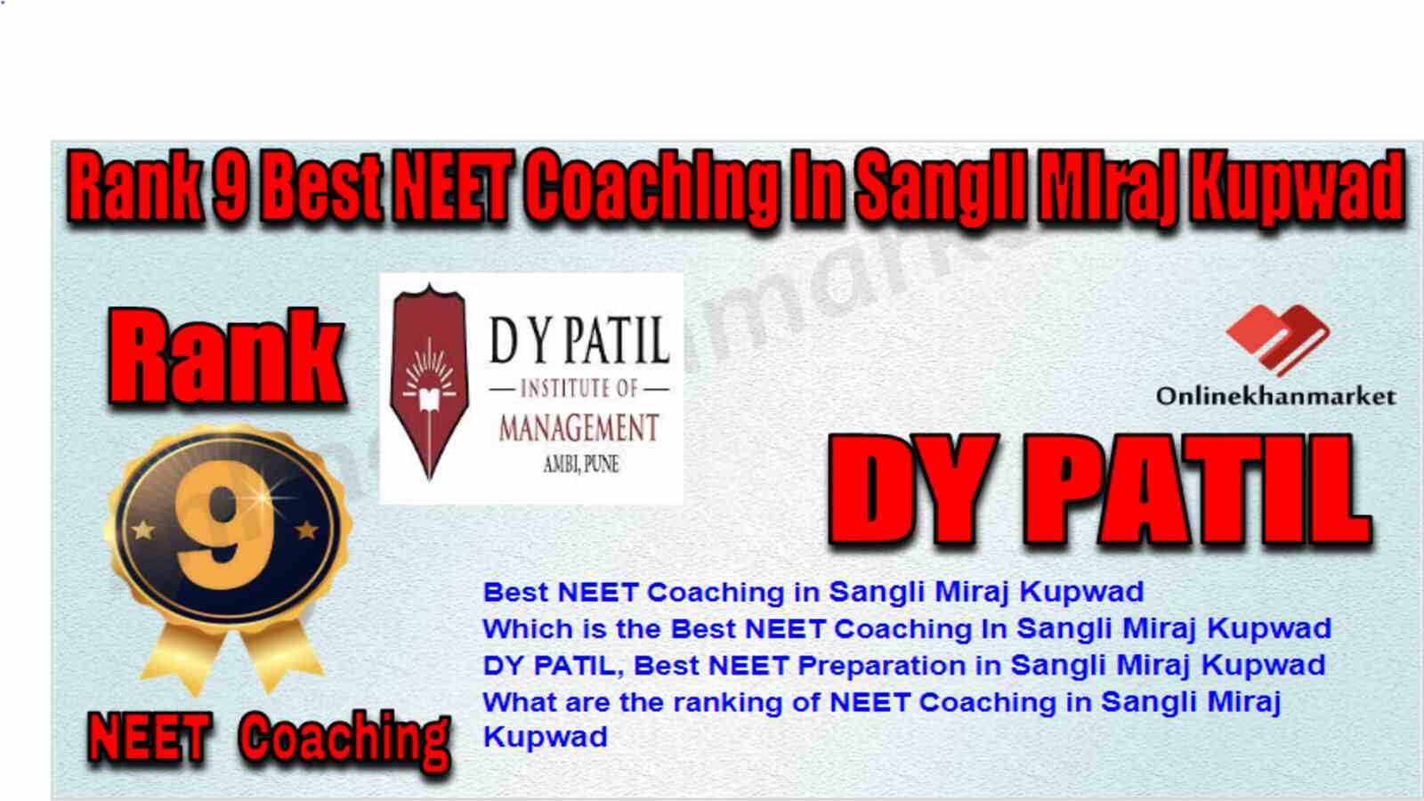 Rank 9 Best NEET Coaching in Sangli Miraj Kupwad