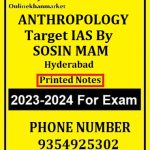 ANTHROPOLOGY Printed Notes Target IAS By SOSIN MAM Hyderabad DOWNLOADED VERSION