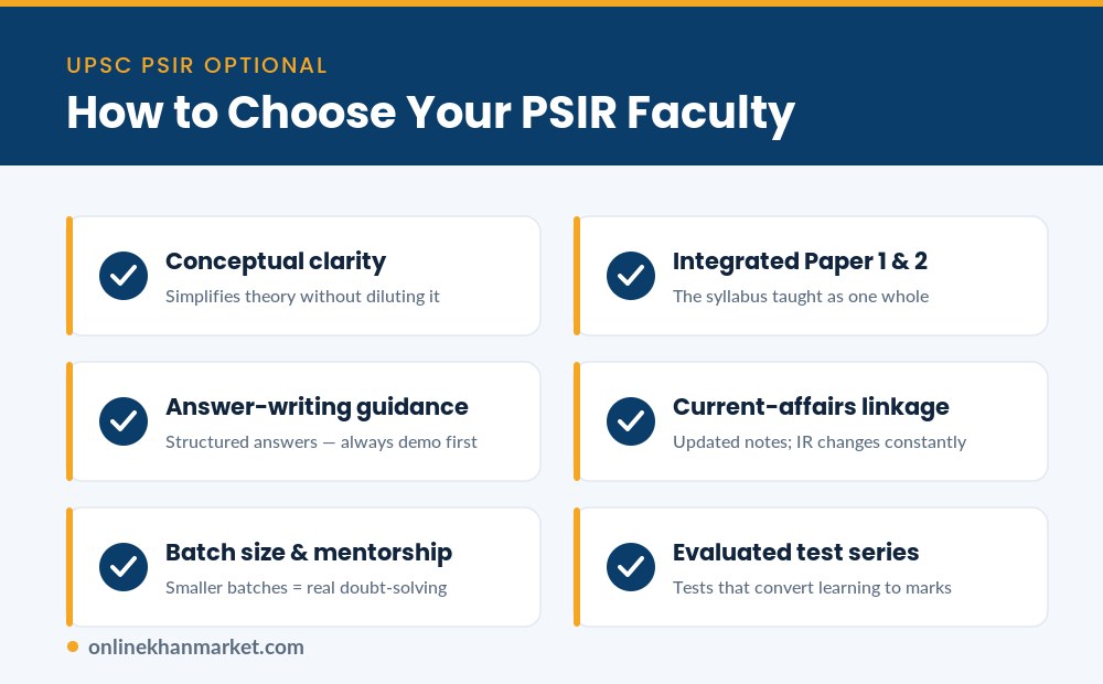 How to choose your PSIR optional faculty - 6-point checklist