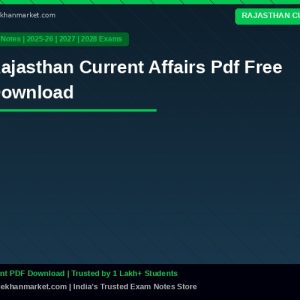 Rajasthan Current Affairs Pdf Free Download