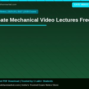 Gate Mechanical Video Lectures Free