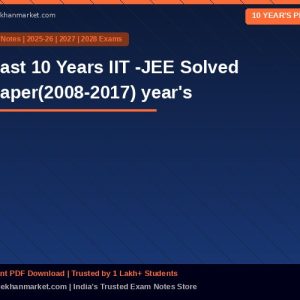 Past 10 Years IIT -JEE Solved Paper(2008-2017) year's