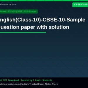 English(Class-10)-CBSE-10-Sample Question paper with solution