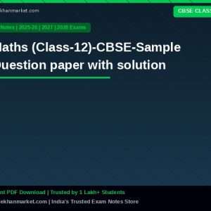 Maths (Class-12)-CBSE-Sample Question paper with solution