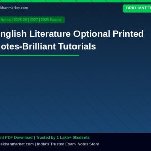 English Literature Optional Printed Notes-Brilliant Tutorials