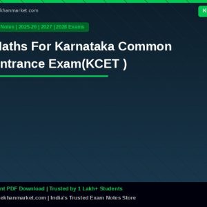 Maths For  Karnataka Common Entrance Exam(KCET )