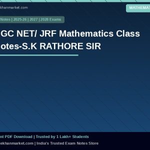 UGC NET/ JRF Mathematics Class Notes-S.K RATHORE SIR