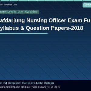 Safdarjung Nursing Officer Exam Full Syllabus & Question Papers-2018