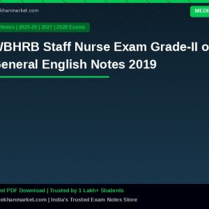 WBHRB Staff Nurse Exam Grade-II of General English Notes 2019