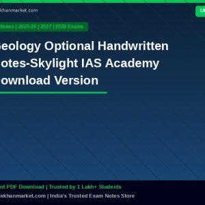 Geology Optional Handwritten Notes-Skylight IAS Academy Download Version