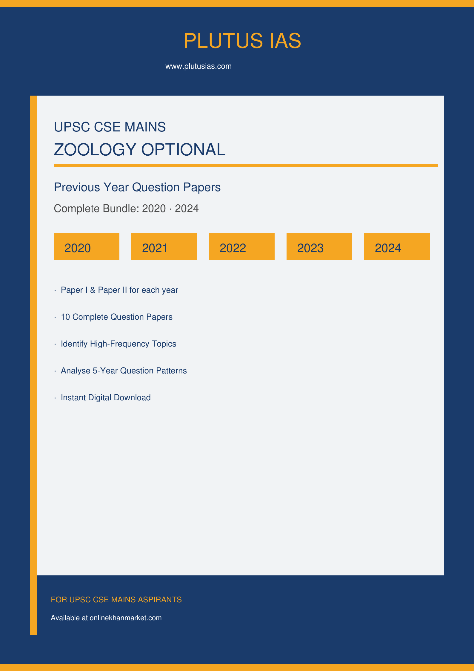 zoology_pyq_bundle_cover-1.png UPSC Zoology Optional PYQ Bundle 2020-2024 by Plutus IAS